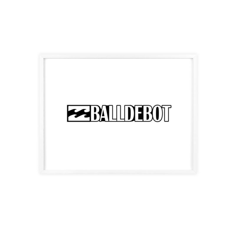 Poster con marco de madera - Marco blanco - Camiseta Ball de Bot