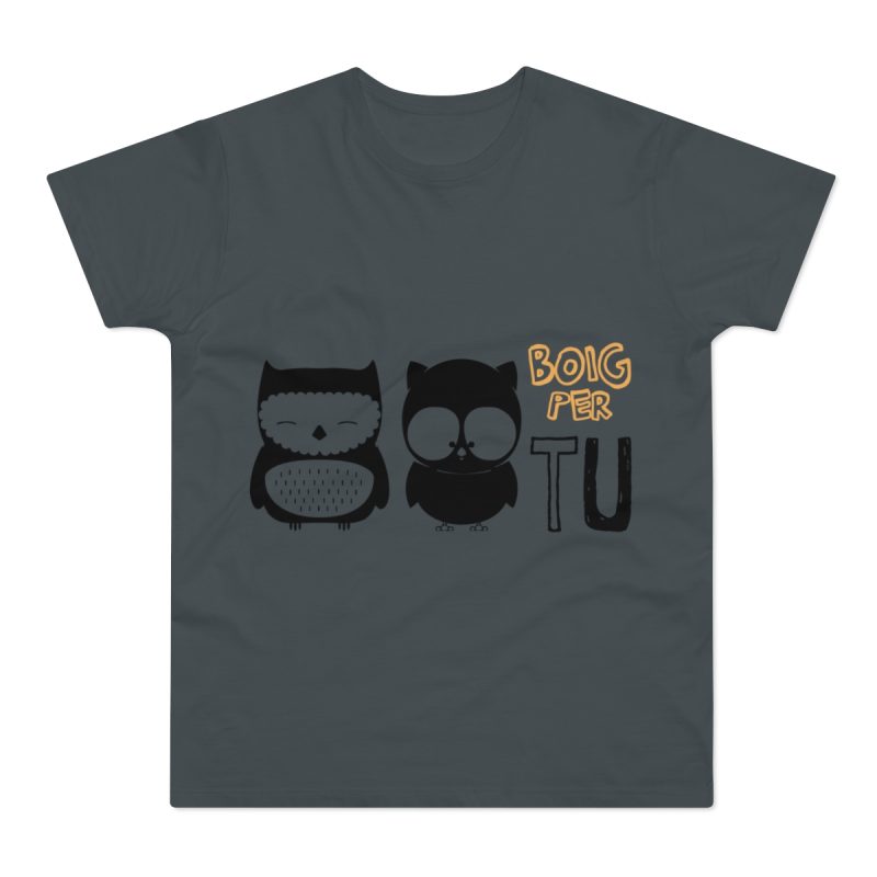 Camiseta hombre punto liso - Gris oscuro - Camiseta «Boig per tu» Camiseta hombre punto liso - Gris oscuro - Camiseta «Boig per tu»