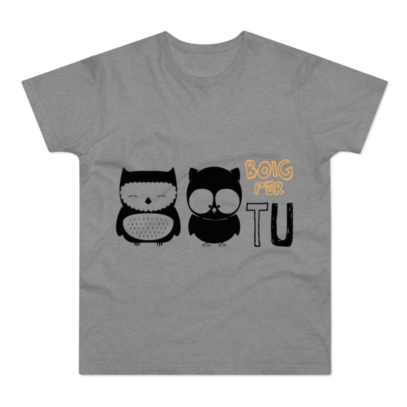 Camiseta hombre punto liso - Gris deportivo jaspeado - Camiseta «Boig per tu»