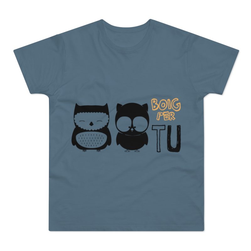 Camiseta hombre punto liso - Azul piedra - Camiseta «Boig per tu»