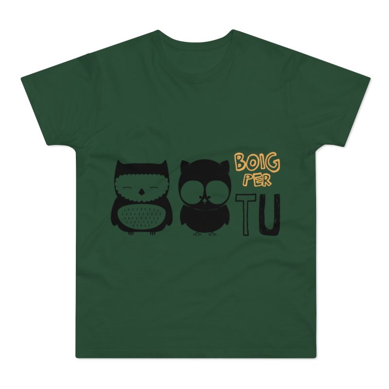 Camiseta hombre punto liso - Verde botella - Camiseta «Boig per tu»