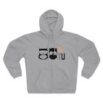 Sudadera capucha con cremallera premium - Gris jaspeado claro - Camiseta «Boig per tu»