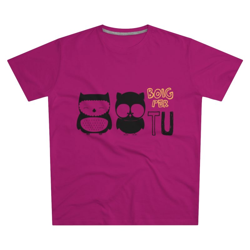 Camiseta hombre corte moderno - Rosa oscuro - Camiseta «Boig per tu»