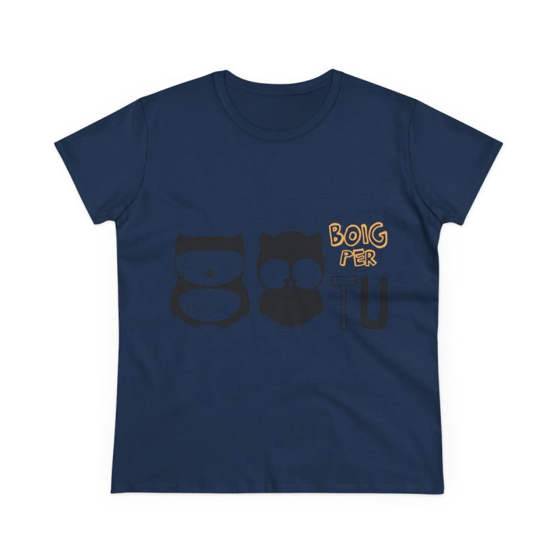 Camiseta mujer algodon medio - Azul marino - Camiseta «Boig per tu»