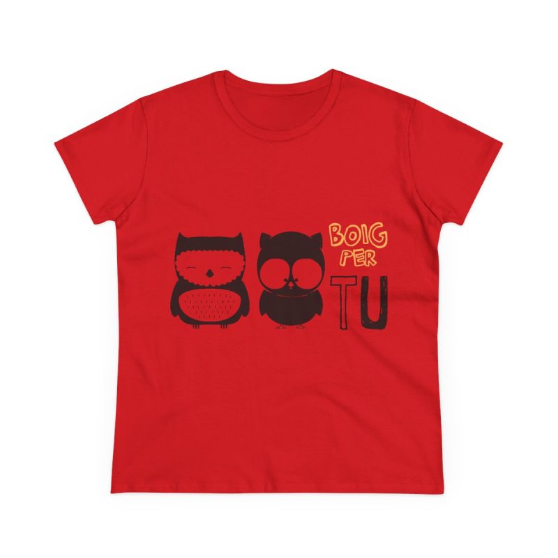 Camiseta mujer algodon medio - Rojo - Camiseta «Boig per tu»