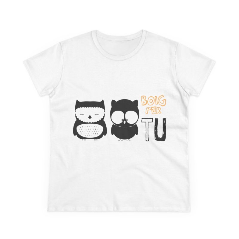 Camiseta mujer algodon medio - Blanco - Camiseta «Boig per tu»