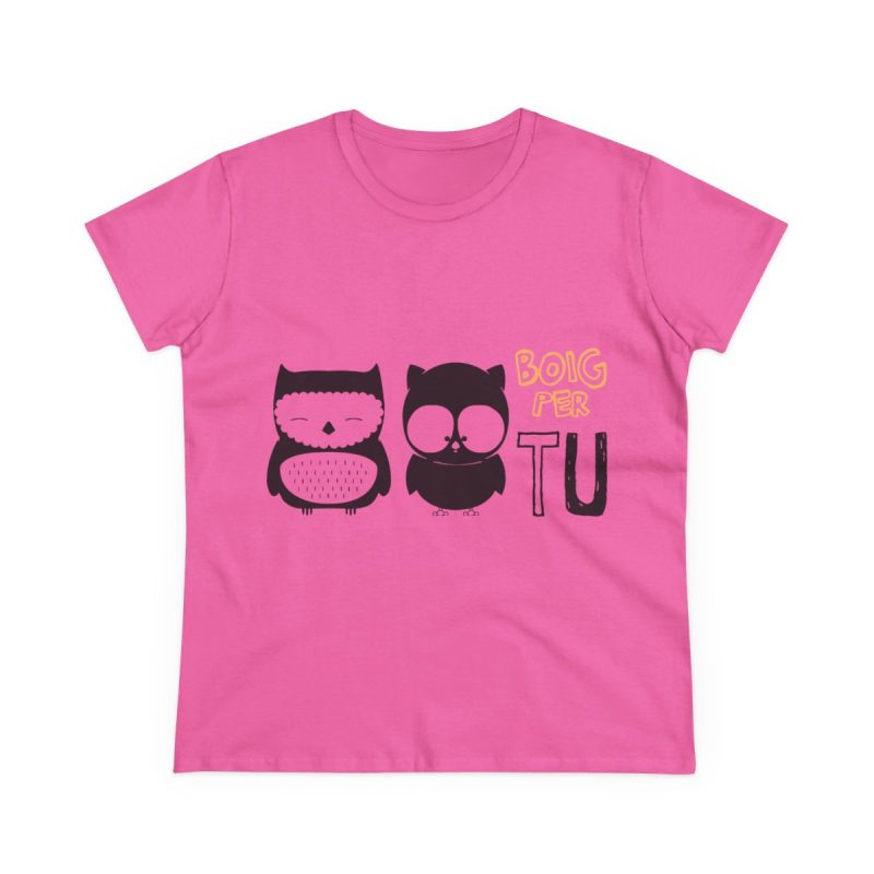 Camiseta mujer algodon medio - Rosa azalea - Camiseta «Boig per tu»