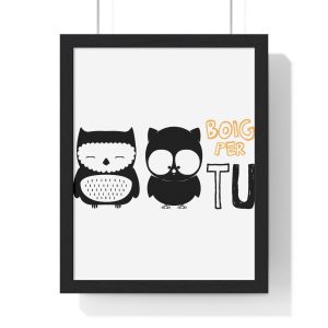 Poster enmarcado vertical - Negro - Camiseta «Boig per tu»