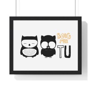 Poster enmarcado horizontal - Negro - Camiseta «Boig per tu»