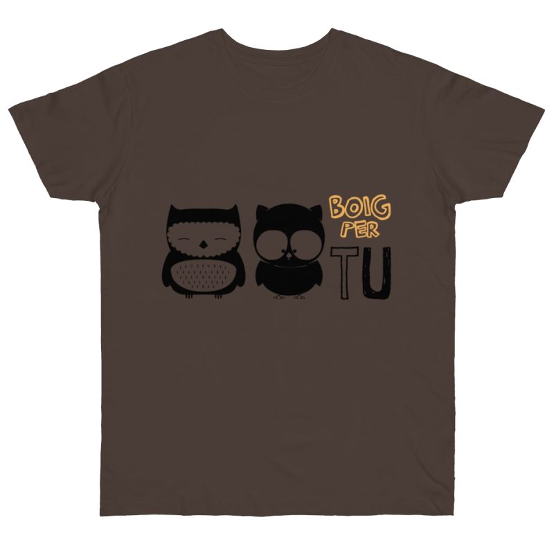 Camiseta punto liso - Marron oso - Camiseta «Boig per tu»