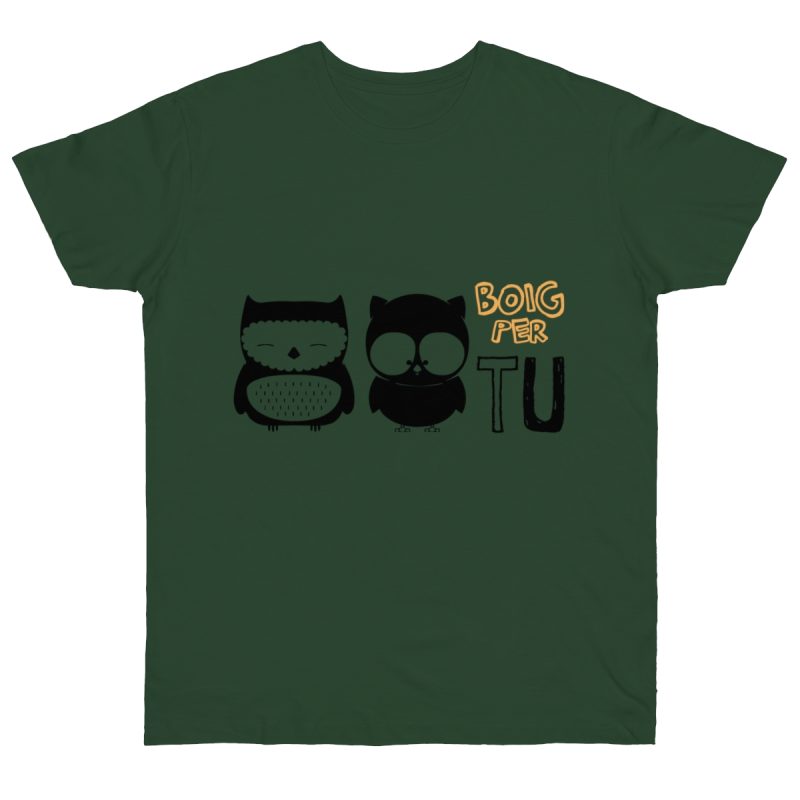 Camiseta punto liso - Verde botella - Camiseta «Boig per tu»
