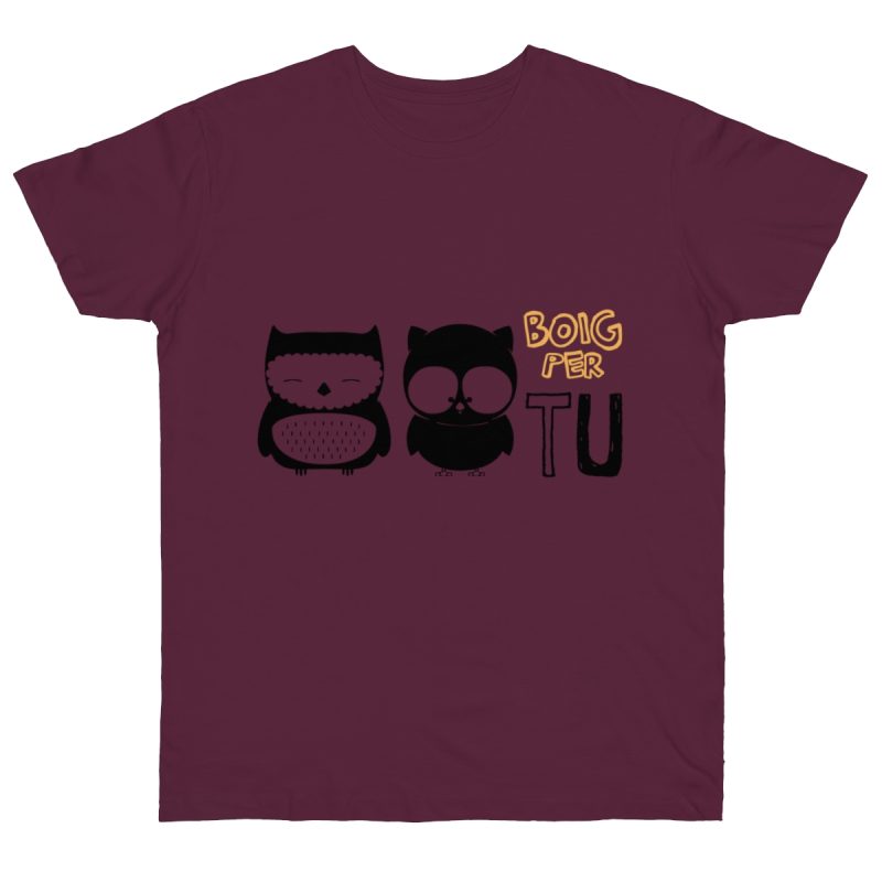 Camiseta punto liso - Burdeos - Camiseta «Boig per tu»