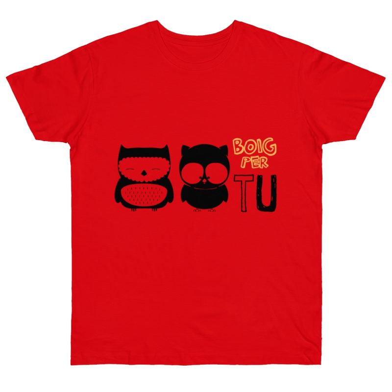 Camiseta punto liso - Rojo fuego - Camiseta «Boig per tu»