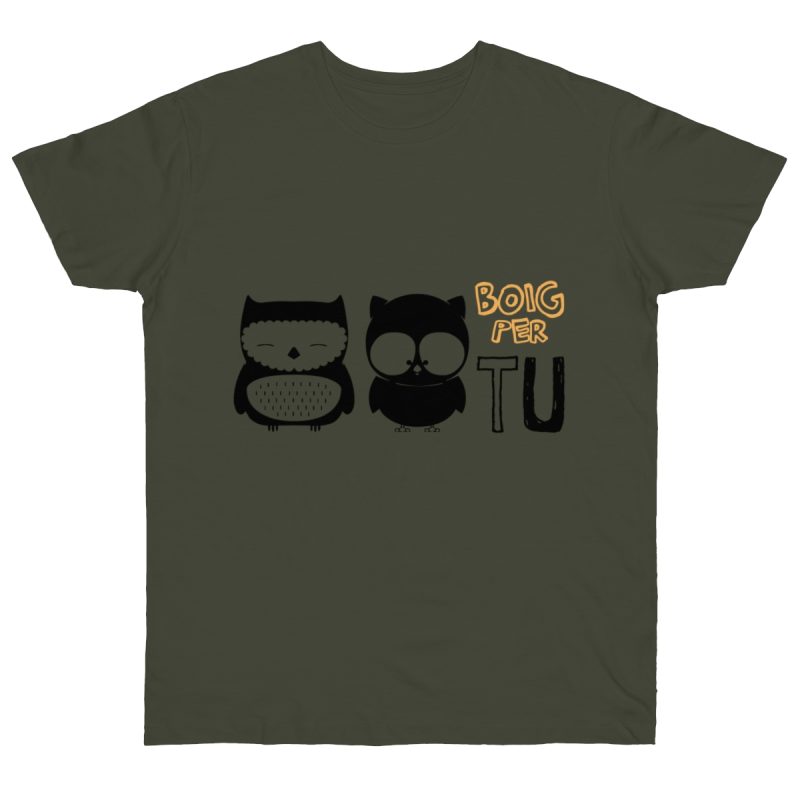 Camiseta punto liso - Caqui urbano - Camiseta «Boig per tu»
