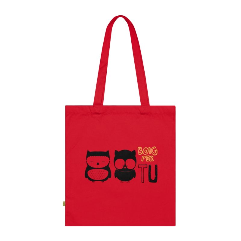 Bolsa de algodon organico - Rojo clasico - Camiseta «Boig per tu» Bolsa de algodon organico - Rojo clasico - Camiseta «Boig per tu»