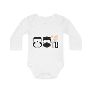 Body bebe manga larga organico - Blanco - Camiseta «Boig per tu»
