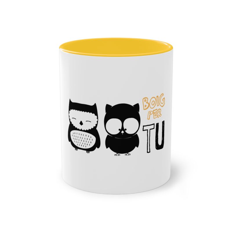 Taza bicolor - Amarillo dorado - Camiseta «Boig per tu»