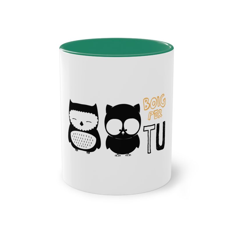 Taza bicolor - Verde oscuro - Camiseta «Boig per tu»