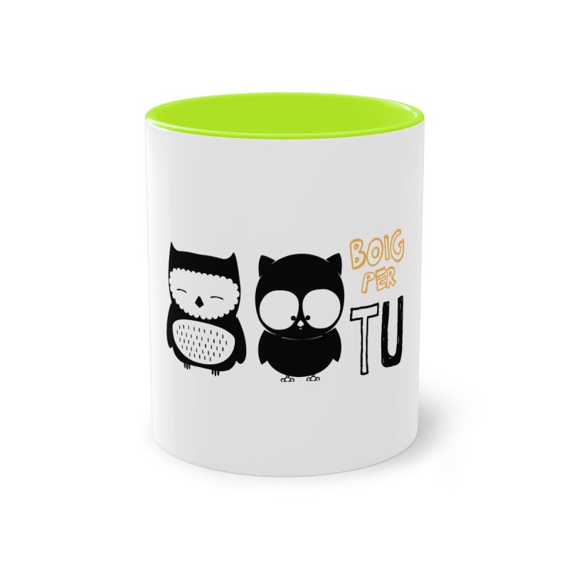 Taza bicolor - Verde claro - Camiseta «Boig per tu»