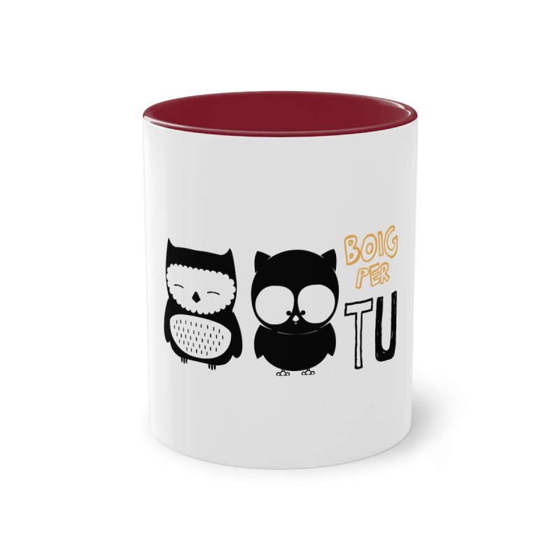 Taza bicolor - Granate - Camiseta «Boig per tu»