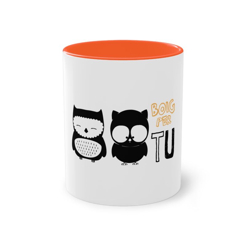 Taza bicolor - Naranja - Camiseta «Boig per tu»