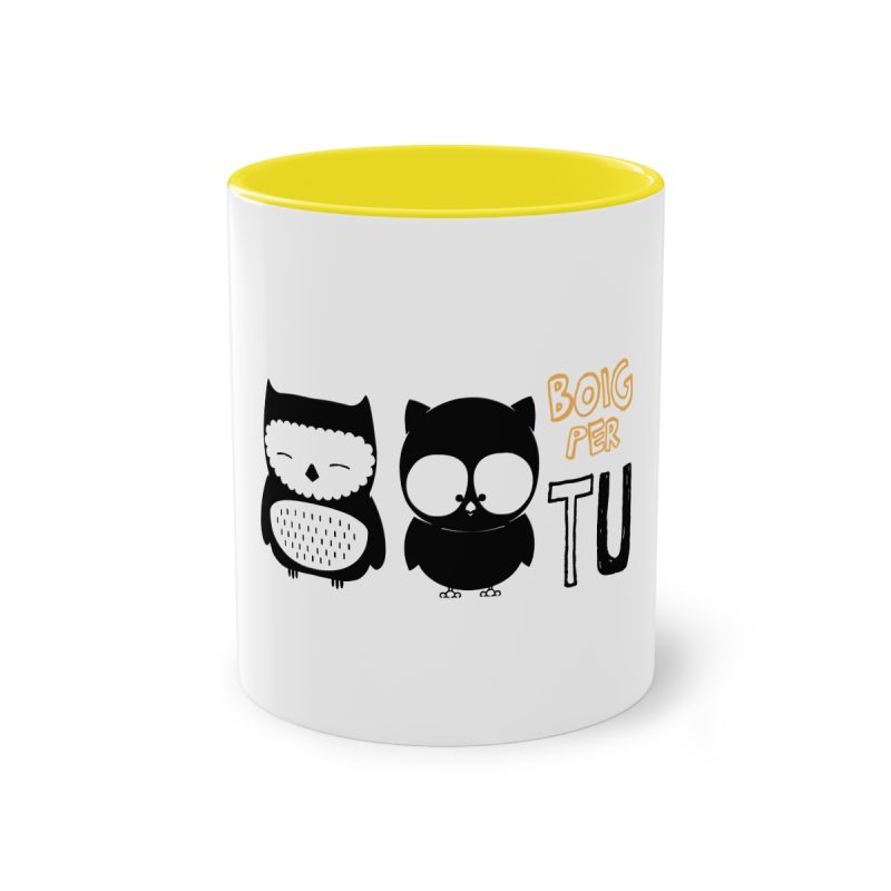 Taza bicolor - Amarillo - Camiseta «Boig per tu»