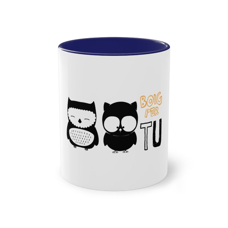 Taza bicolor - Azul oscuro - Camiseta «Boig per tu»