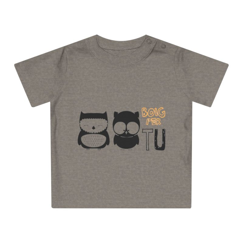 Camiseta de bebe - Gris jaspeado melange - Camiseta «Boig per tu»