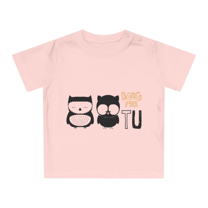 Camiseta de bebe - Rosa empolvado - Camiseta «Boig per tu»