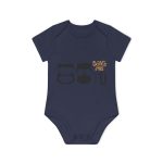 Body bebe manga corta organico - Azul marino nautico - Camiseta «Boig per tu»