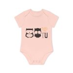 Body bebe manga corta organico - Rosa empolvado - Camiseta «Boig per tu»