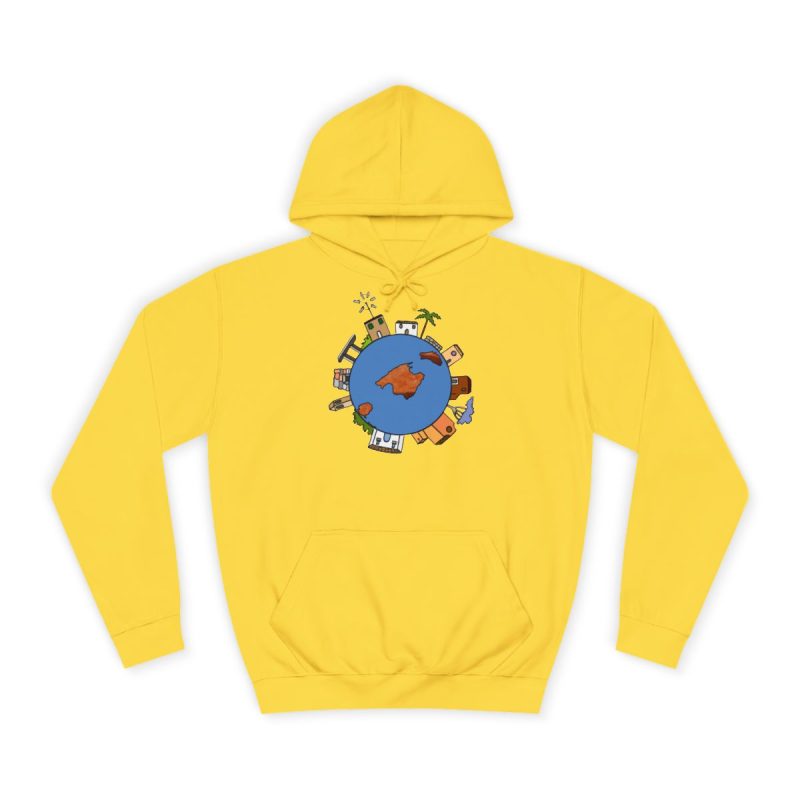 Sudadera universitaria - Amarillo sol - Camiseta «cada casa es un mon sense»
