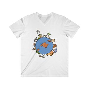 Camiseta hombre entallada cuello de pico - Blanco - Camiseta «cada casa es un mon sense»