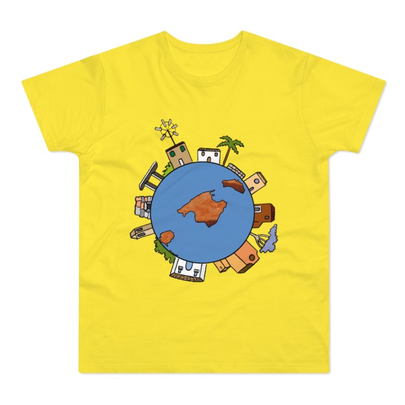Camiseta hombre punto liso - Amarillo solar - Camiseta «cada casa es un mon sense»