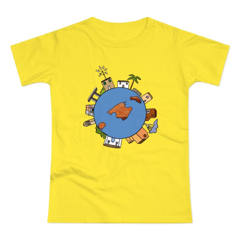 Camiseta mujer punto liso - Amarillo solar - Camiseta «cada casa es un mon sense»