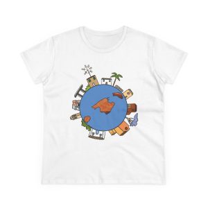 Camiseta mujer algodon medio - Blanco - Camiseta «cada casa es un mon sense»