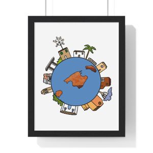 Poster enmarcado vertical - Negro - Camiseta «cada casa es un mon sense»