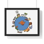 Poster enmarcado horizontal - Negro - Camiseta «cada casa es un mon sense»
