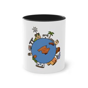 Taza bicolor - Negro - Camiseta «cada casa es un mon sense»