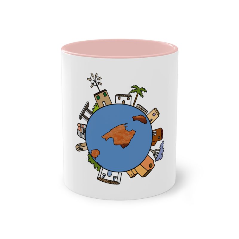 Taza bicolor - Rosa - Camiseta «cada casa es un mon sense»