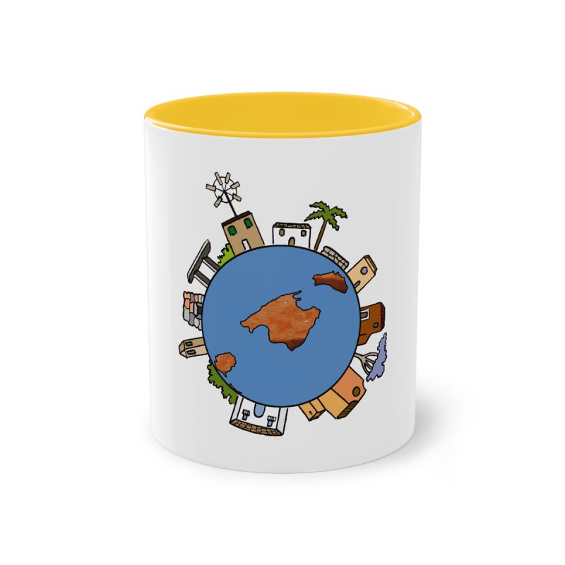 Taza bicolor - Amarillo dorado - Camiseta «cada casa es un mon sense»