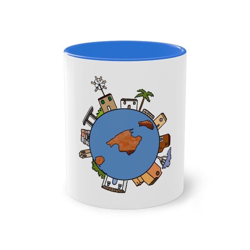 Taza bicolor - Azul Cambridge - Camiseta «cada casa es un mon sense»
