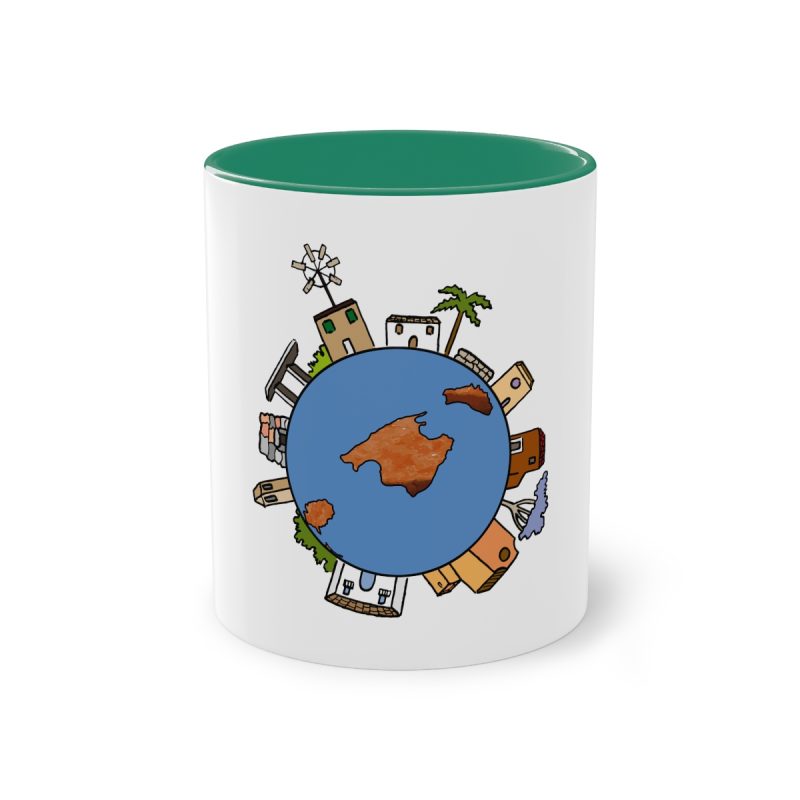 Taza bicolor - Verde oscuro - Camiseta «cada casa es un mon sense»
