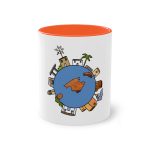 Taza bicolor - Naranja - Camiseta «cada casa es un mon sense»