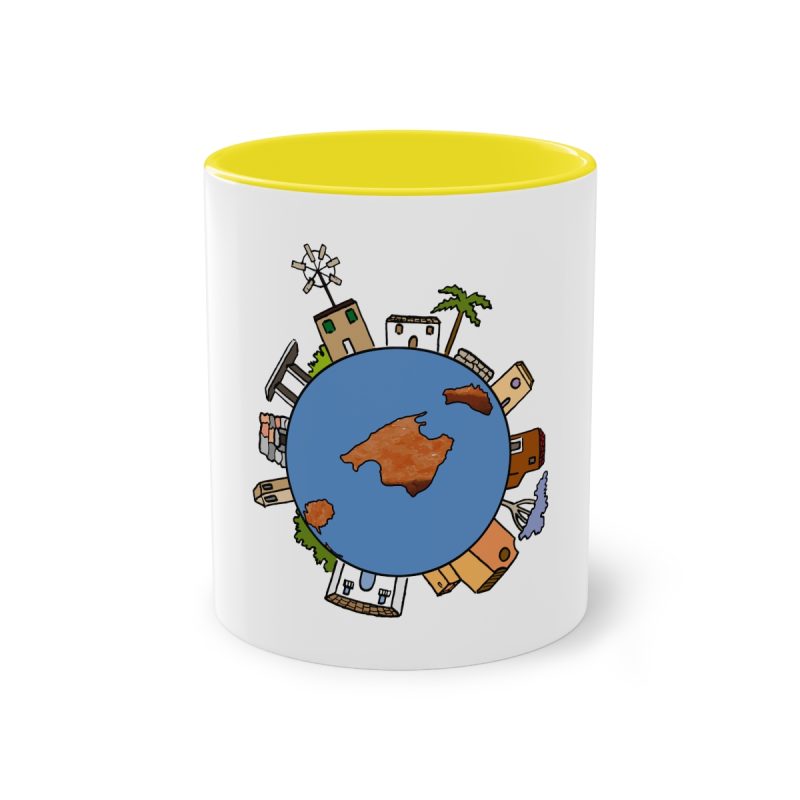 Taza bicolor - Amarillo - Camiseta «cada casa es un mon sense»