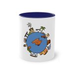 Taza bicolor - Azul oscuro - Camiseta «cada casa es un mon sense»