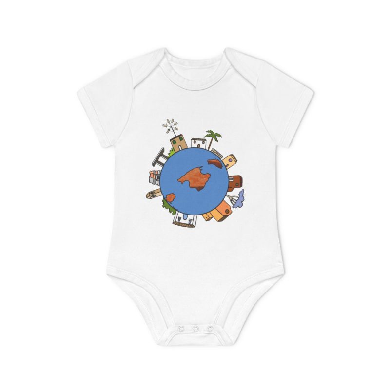 Body bebe manga corta organico - Blanco - Camiseta «cada casa es un mon sense»