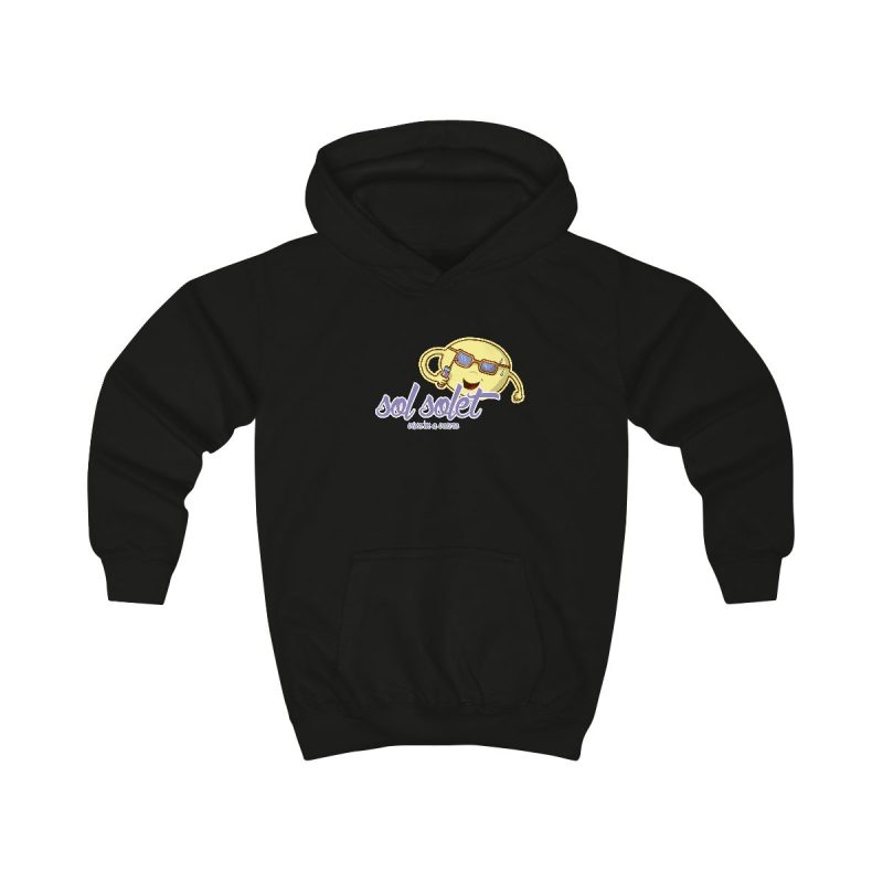 Sudadera con capucha infantil - Negro azabache - Camiseta Sol solet, vine’m a veure