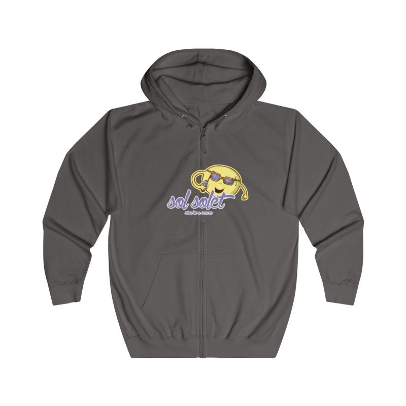 Sudadera con capucha y cremallera - Gris acero - Camiseta Sol solet, vine’m a veure
