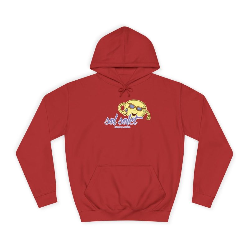 Sudadera universitaria - Rojo fuego - Camiseta Sol solet, vine’m a veure